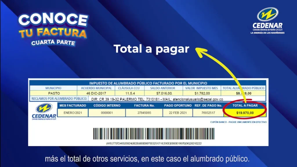 Factura Cedenar Pago en Linea PSE